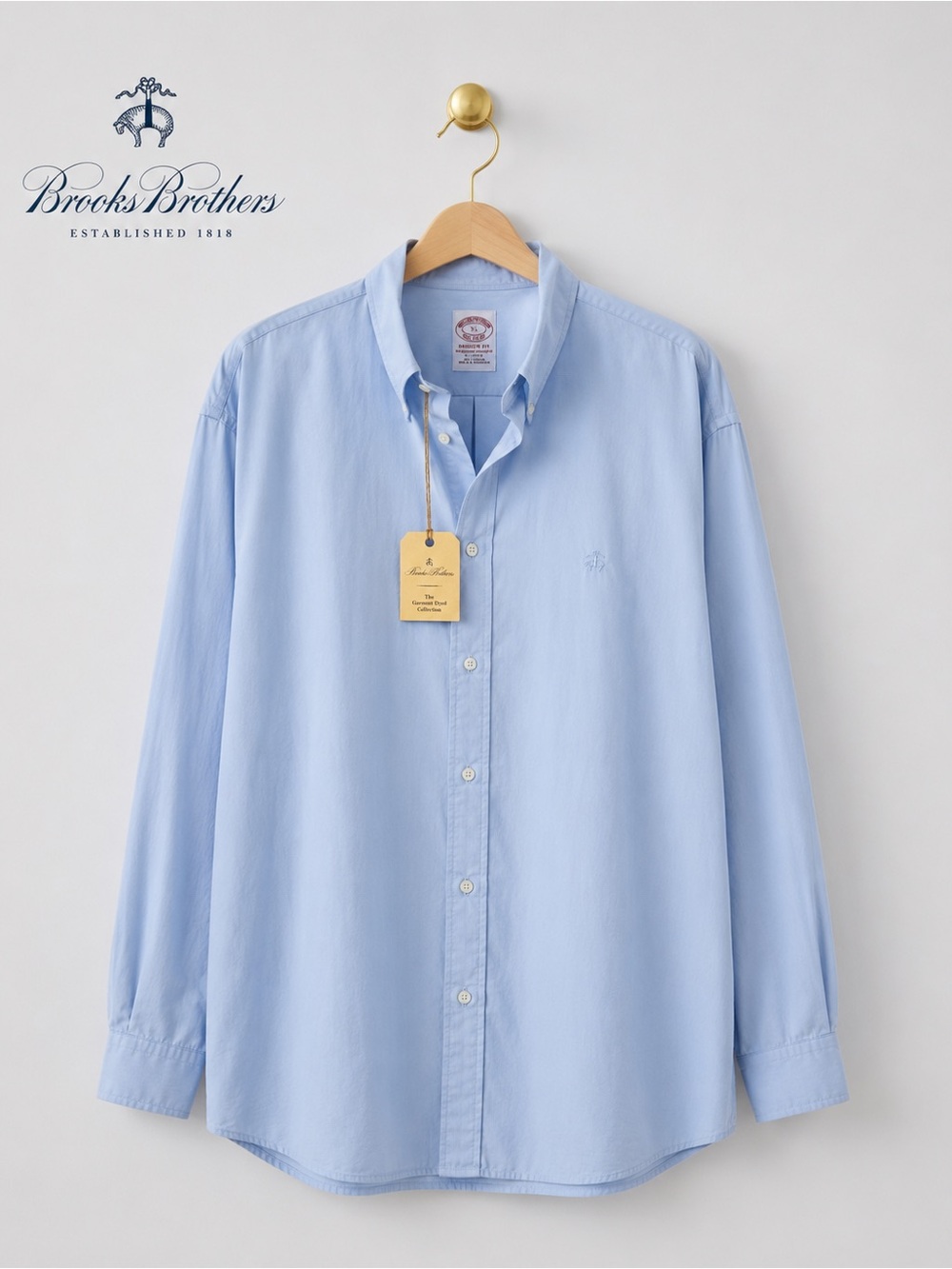 NWT Brooks Brothers Garment Dyed Collection Madison Fit Button-Down Shirt | XL